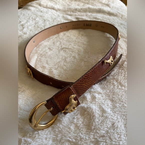 Jane Belt Brown Snakeskin W/ Antique Gold